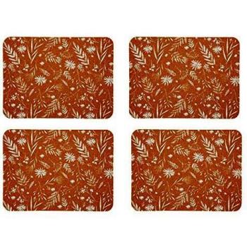 Juego de 4 Salvamanteles Biodegradables de Corcho Natural 21.5 x 19 cm