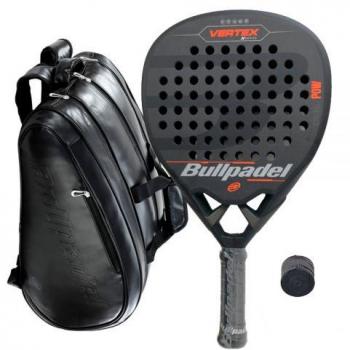 Paletero Bullpadel Avant Leather Ltd Negro, material de cuero, diseño elegante y moderno, capacidad para varias palas y accesorios, compartimento principal con cierre resistente, bolsillo lateral para objetos personales, asa ergonómica y correas ajustab