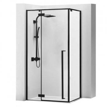 Cabina de ducha esquinera Rea Fargo 80x100 negro mate con 5% de descuento en código REA5