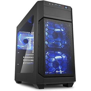 Sharkoon V1000 WINDOW - Caja de Ordenador, PC Gaming, MICRO-ATX, Acrílico, Negro