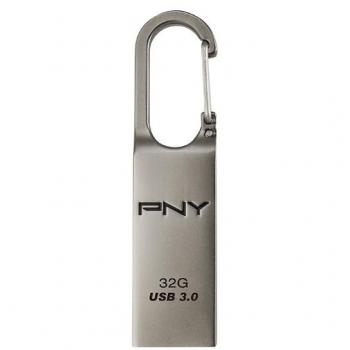PNY FDU32GLOOP30-EF - Memoria USB 3.0 de 32 GB, color plata