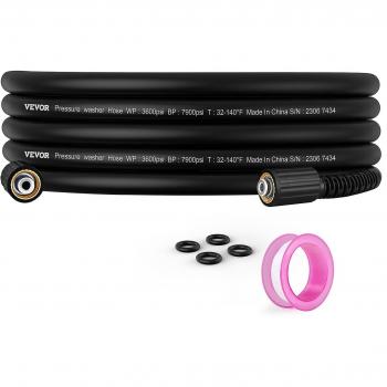 Manguera Flexible para Lavadora a Presión 7,6m (25 pies) 1/4 - Alta Compatibilidad M22-14mm, 3600 PSI, Sin Torceduras