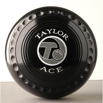Taylor Ace Pro Grip - Juego de 4 bolas de bowls para superficie de césped plano, color negro Talla:Heavy Size 1