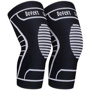 Rodilleras Menisco y Ligamentos, [2 Piezas] Befekt Gears Rodillera Deportiva Compresión Transpirable Antideslizante Hombre y Mujer para Crossfit, Correr, Deportes, Entrenamiento, Baloncesto, Bicicleta