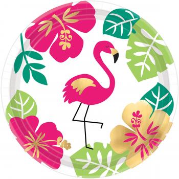 Amscan 541953 Plato Aloha, multicolor, 18 cm , color/modelo surtido