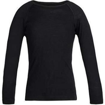 Camiseta de manga larga Icebreaker 200 Oasis Crew Merino negra infantil - Talla 6