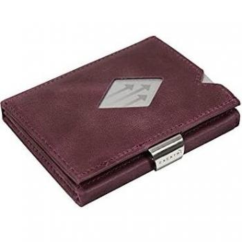 Cartera de Cuero con Tres Pliegues EXENTRI - Bloqueo RFID con Clip de Cierre de Acero Inoxidable
