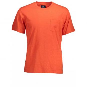 La Martina Pink Cotton T-Shirt - M, T-Shirts, male, Red, Size: M Elegant Pink Embroidered Tee with Pocket