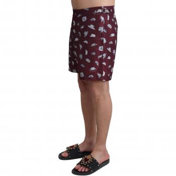 Dolce & Gabbana Maroon Hats Print Beachwear Shorts Swimwear - IT4 | S