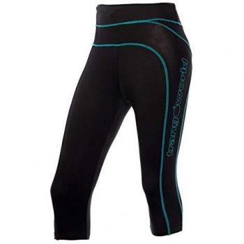 Trangoworld Miera Pant. Pirata, Mujer, Negro/Azul Turquesa, XL