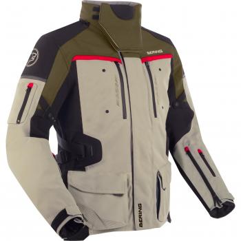 Bering Chaqueta de Moto Freeway Beige-Negro, chaqueta textil impermeable para motocicletas, tamaño S