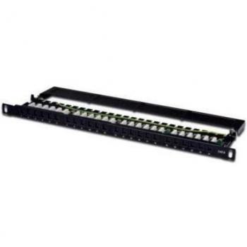 Digitus DN-91624U-SL-SH Panel de Parcheo 24 Puertos Cat6 Clase E 0.5U sin Apantallar