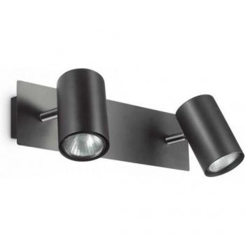 Aplique de pared negro con 2 bombillas SPOT Ideal Lux