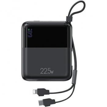 Powerbank Usams 10000mAh 22.5W Carga Rápida QC3.0 + PD con Pantalla Digital Negra