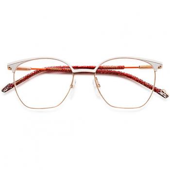 Etnia Barcelona Emerald PGWH Women’s Eyeglasses White Size 52 (Frame Only) - Blue Light Block Available