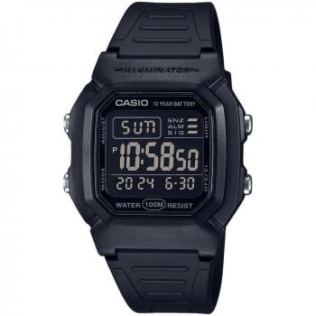 Reloj Digital CASIO Retro Vintage W-800H-1B Unisex - Correa de Resina Negra, Pantalla LCD, Resistencia al Agua 100M