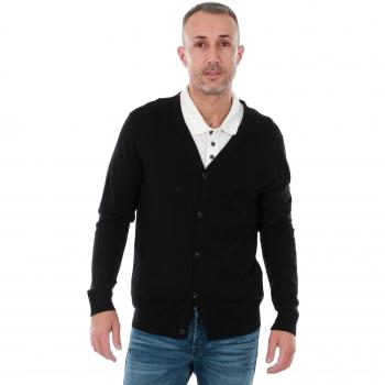 JACK & JONES Chaqueta de Punto Hombre L Negro 12141576 JPRCHAMP Knit V-Neck Button Cardigan Black