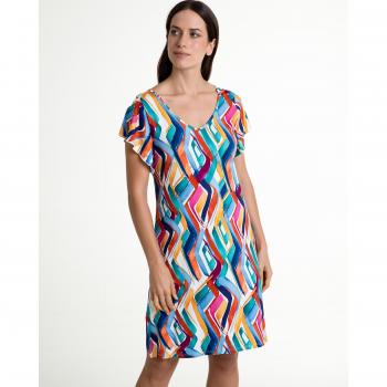 Vestido Massana corto de playa estampado de manga corta