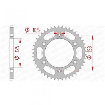 Corona de acero estándar AFAM 10320 - 48 dientes - Paso 520 - Compatible con Honda CRF 250 L (2012-2013), XR 250 R (L,M,N,P,R,S, ME06 1990