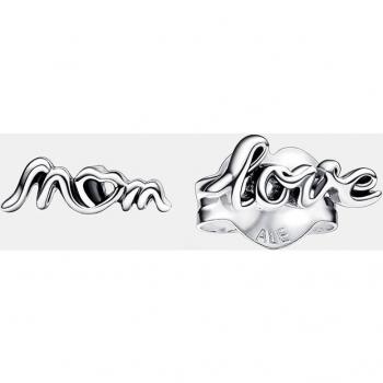Pendientes Pandora de Botón Amor Mamá en Plata 292669C00