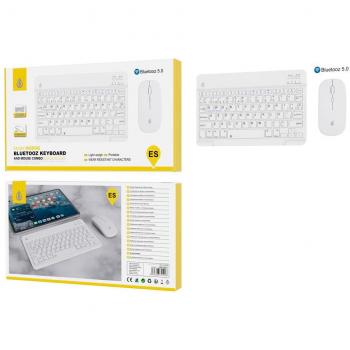 Combo Teclado y Ratón Inalámbrico NG6068 Bluetooth 5.0 1600 DPI Español Blanco