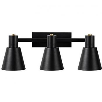 Aplique de pared Wellhome de metal negro, 60x21x21 cm, casquillo 3 x E27 Max 40 W