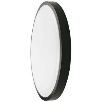 Plafón LED Redondo 30W con Sensor de Movimiento por Microondas IP44 Marco Negro 4000K