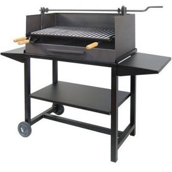 Imex El Zorro 71538 - Barbacoa con elevador, bandeja metálica y parrilla inox, 50 x 40 x 100 cm, color negro