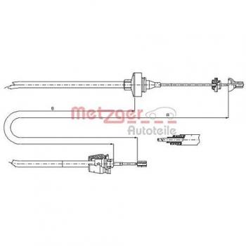 Cable de embrague Metzger 10.2372 para Renault Twingo, accionamiento de embrague, alta calidad