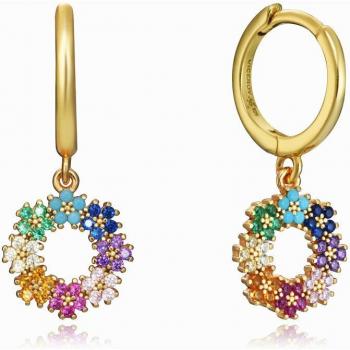 Pendientes Viceroy Trend de Plata de Ley con Baño de Oro y Circonitas Multicolores