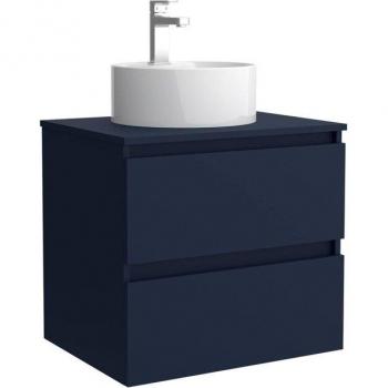 Mueble de baño Bequia con Encimera y Lavabo posar 100cm Azul 100x45x56