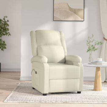 Sillón reclinable eléctrico de cuero sintético blanco