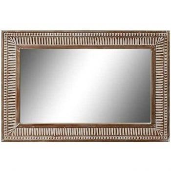 Espejo de Pared DKD Home Decor Cristal Natural Madera MDF Decapé (60 x 2,5 x 91,5 cm)