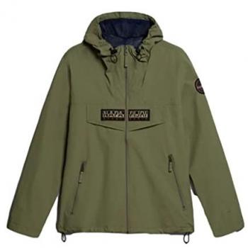 Napapijri Rainforest Open Lightweight Waterproof Hooded Jacket Green L