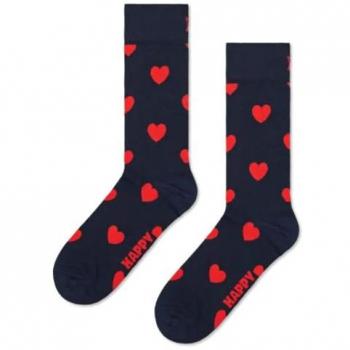 Calcetines de Crew con Corazón en Color Marino para Hombre - Happy Socks