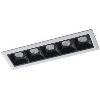 Downlight LED Empotrable Sinkro 5 Luces Antirreflejo Aluminio Blanco y Negro 4000K 2W