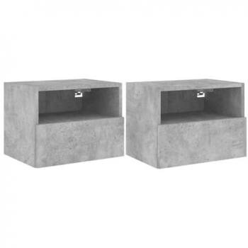 Estante de TV de Pared Multimedia 2 Piezas 40x30 cm Madera Gris