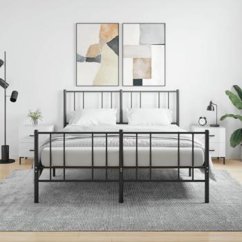 Mesita de noche 2 piezas de madera multicapa blanca pulida 40x35x47,5 cm