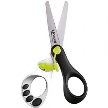 Tijera Escolar Maped Koopy de 13.5 cm con Apertura Automática y Puntas Redondeadas - Diseño Panda