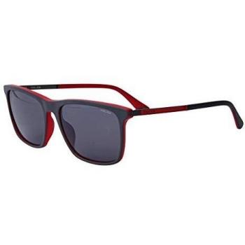Police Square Unisex Matte Grey Red Mirrored Sunglasses 90041091 - One Size