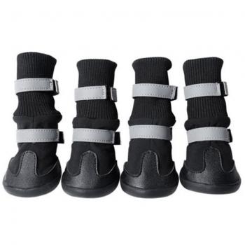 UEETEK Botas para Perros Antideslizantes Zapatos para Perros Impermeables Negro 4 Unidades size M