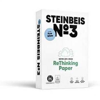 Papel Fotocopiadora Steinbeis No. 3 100% Reciclado DIN A4, 80g/m², Blanco, Paquete de 500 Hojas