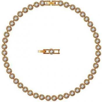 Swarovski Angelic necklace, Round, White, Rose gold-tone plated