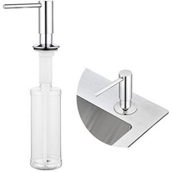 Dispensador de jabón Ubeegol empotrable, de 350 ml, cromado, accesorio para cocina rellenable, para fregadero
