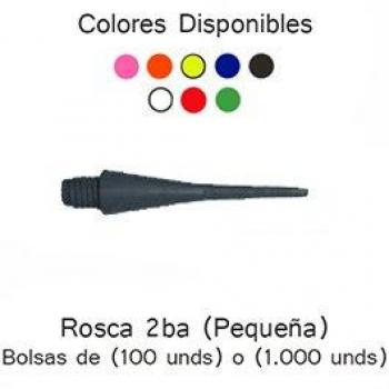Puntas de Dardos Cónicas 2BA Naranja 28mm - Paquete de 100 Unidades