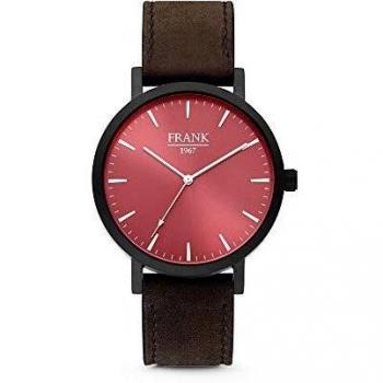 Frank 1967 7FW 0010 Men's Watch - Leather Band - Ø 42 mm - Dark Brown/Black/Red