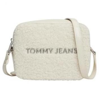 Tommy Jeans ESS MUST CAMERA BAG SHERPA Women's Shoulder Bag in Beige, White Shearling Bag Casual Style, Size: ONE SIZE