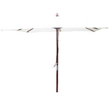 Sombrilla cuadrada crudo 250x250 cm MATERA - Estructura de madera, lona 100% poliéster, protección UV e impermeable, ideal para jardín, terraza, piscina y balcón
