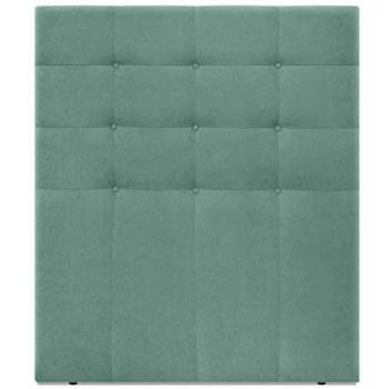 Cabecero Capitoné hasta el Suelo Cabezal 8cm tapizado ACUALINE Tela y Polipiel para Cama Dormitorio (Verde Agua Tela)