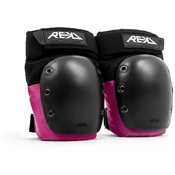 Rodilleras REKD Knee Pads Negro y Rosa - Rodilleras de protección ajustables con velcro, diseñadas para skate, patines, BMX y otros deportes de acción; almohadillas de neopreno resistentes a los impactos, correas